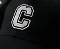 Black cap with a varsity letter C.